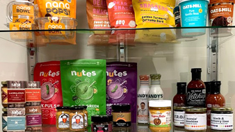 OAFVC products on a shelf.